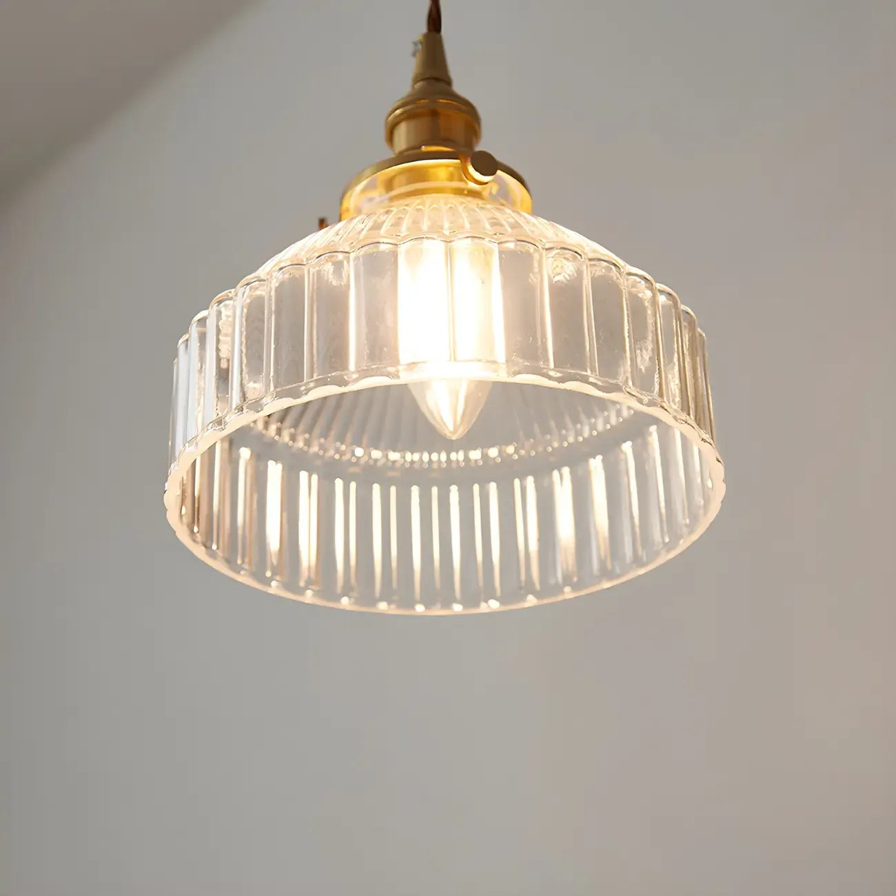 Industrial Clear Glass Hanging Pendant Light for Kitchen