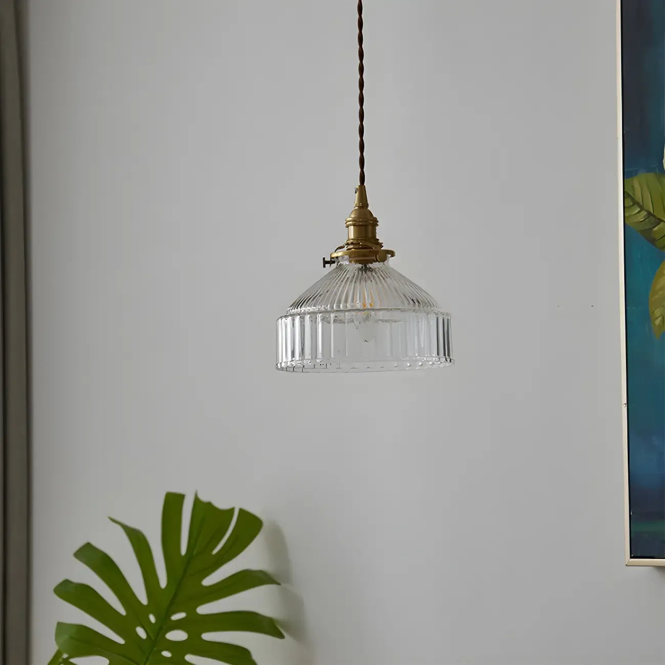 Industrial Clear Glass Hanging Pendant Light for Kitchen