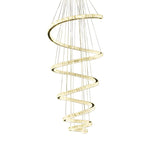 Large Modern Spiral LED Ceiling Crystal Chandelier Tiered Light