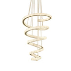 Large Modern Spiral LED Ceiling Crystal Chandelier Tiered Light