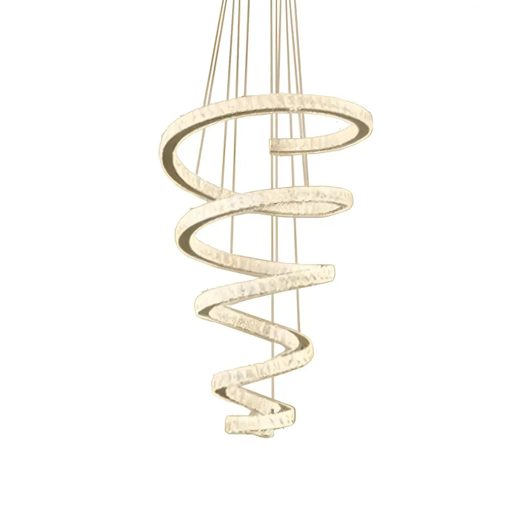 Large Modern Spiral LED Ceiling Crystal Chandelier Tiered Light