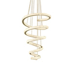 Large Modern Spiral LED Ceiling Crystal Chandelier Tiered Light