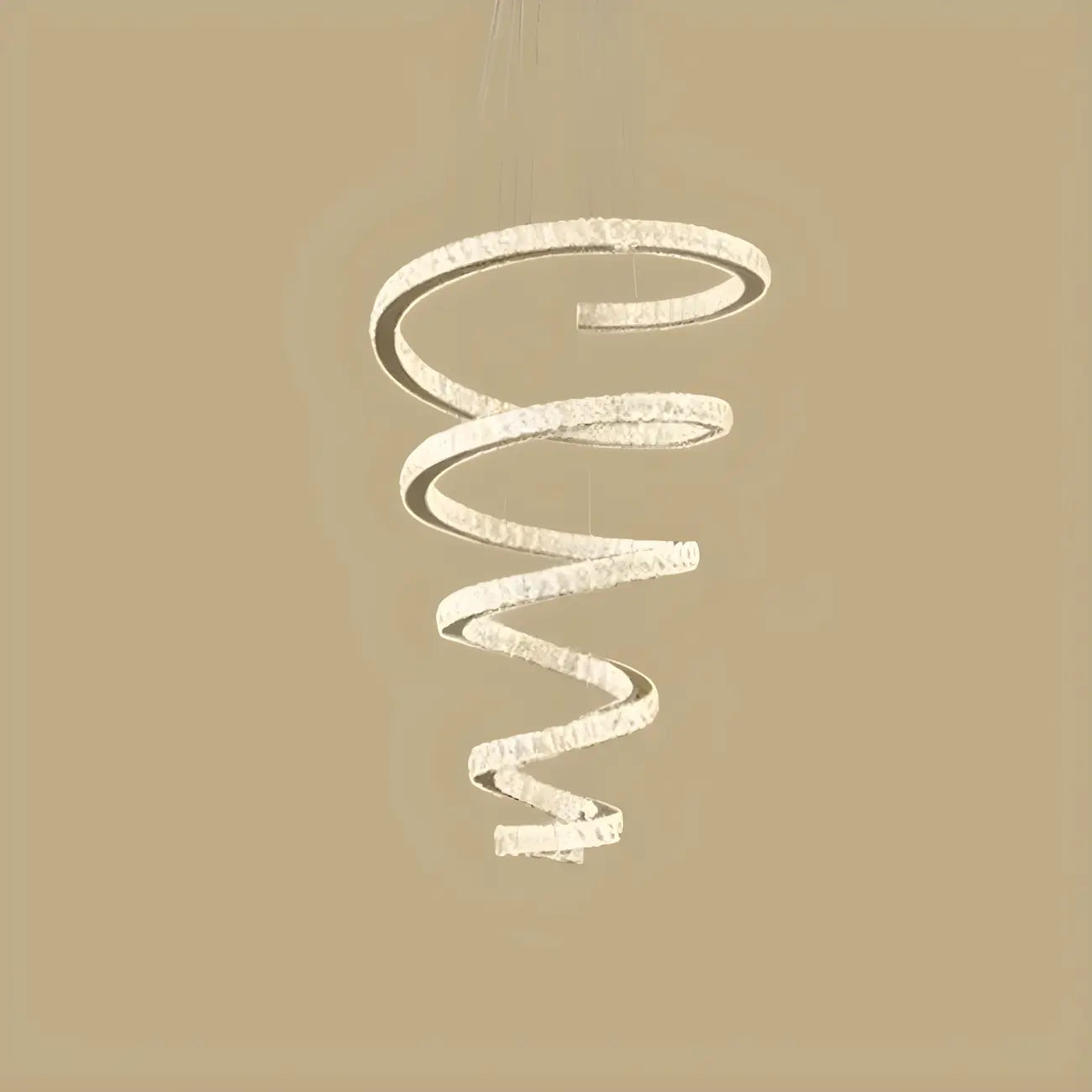 Large Modern Spiral LED Ceiling Crystal Chandelier Tiered Light
