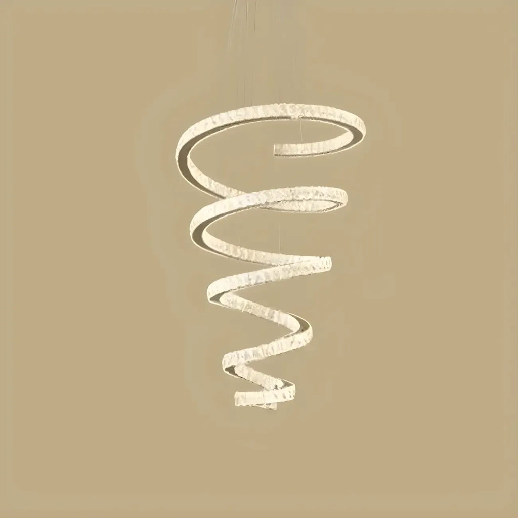 Large Modern Spiral LED Ceiling Crystal Chandelier Tiered Light