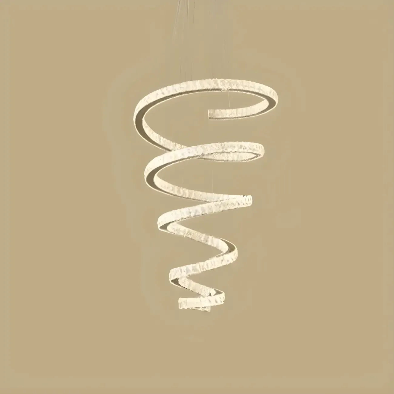 Large Modern Spiral LED Ceiling Crystal Chandelier Tiered Light