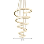 Large Modern Spiral LED Ceiling Crystal Chandelier Tiered Light