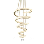 Large Modern Spiral LED Ceiling Crystal Chandelier Tiered Light