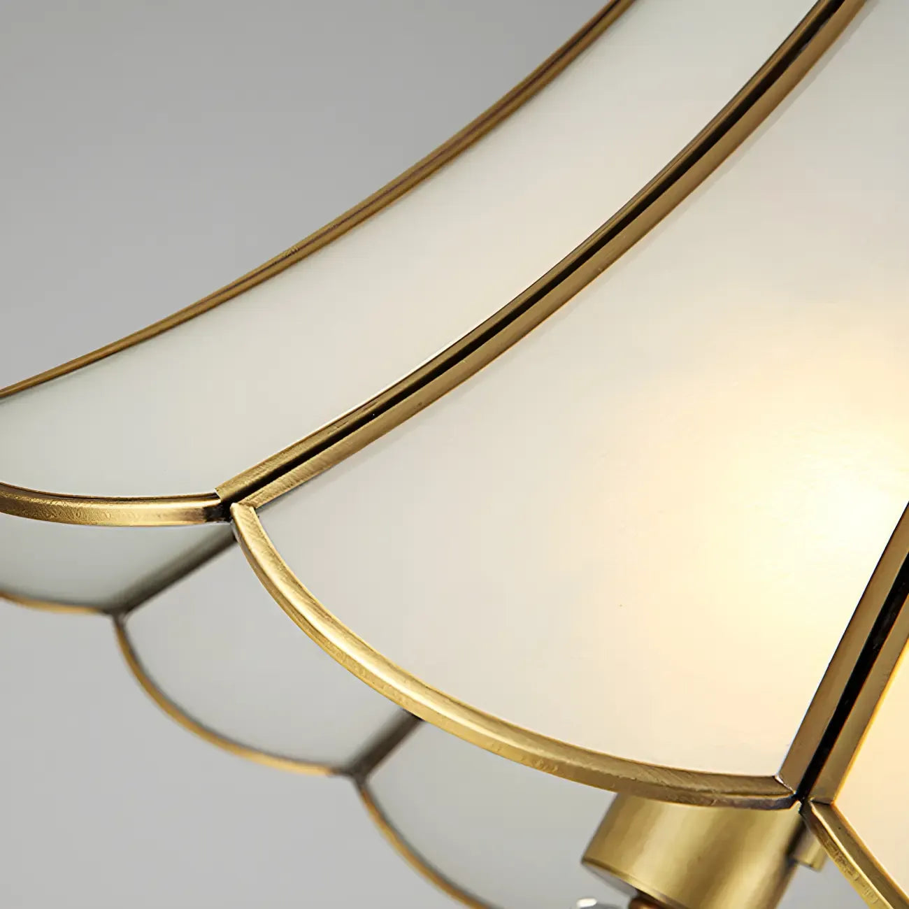 Vintage Scalloped Glass Brass 57 Flared Floor Lamp