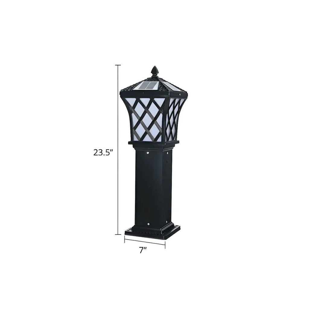 Black Vintage Courtyard Solar Landscape Lighting