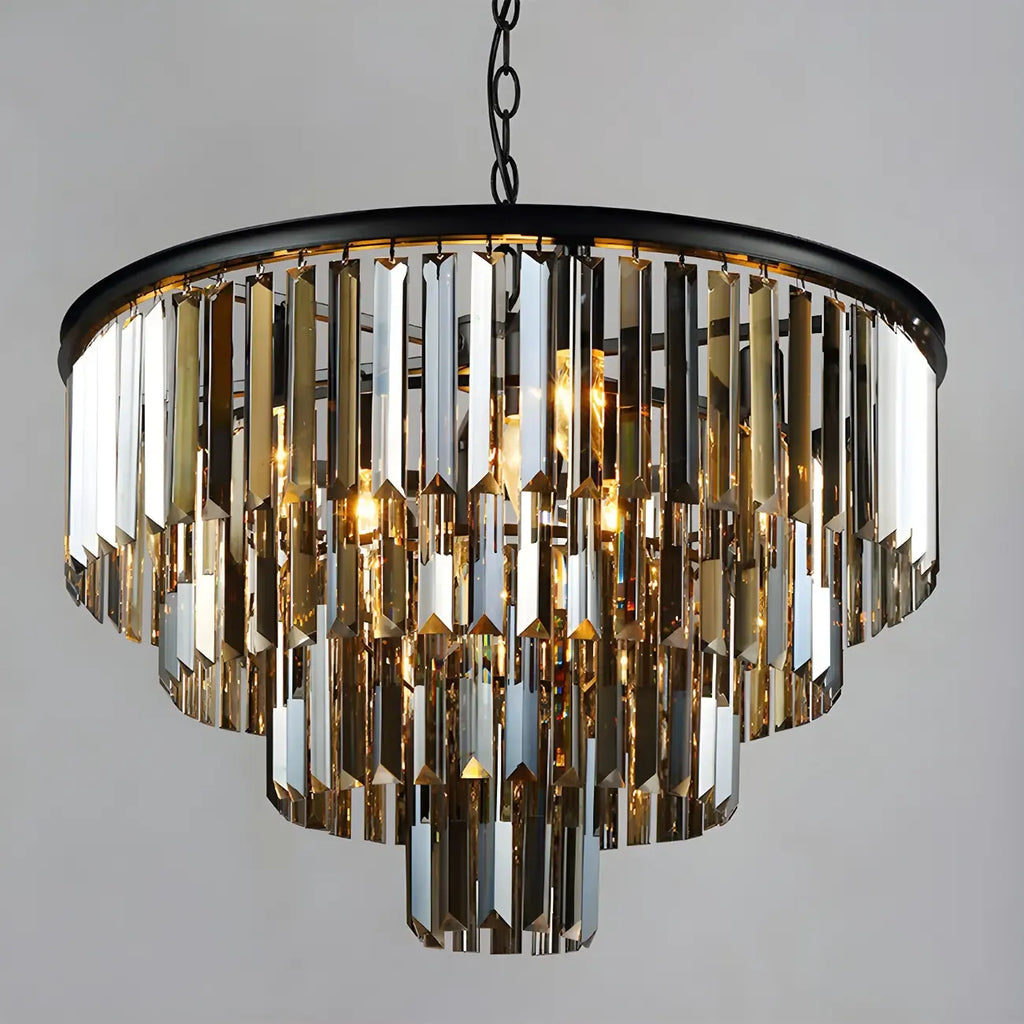 Luxury Circular Clear 3/4 Tiers Crystal Chandelier