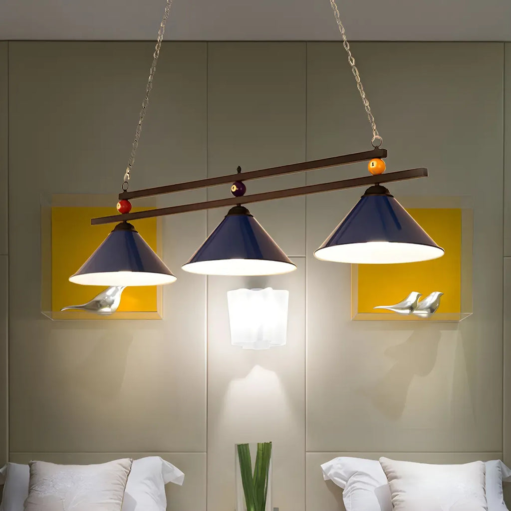 Rustic Metal 3-Light Pendant Light for Game Room