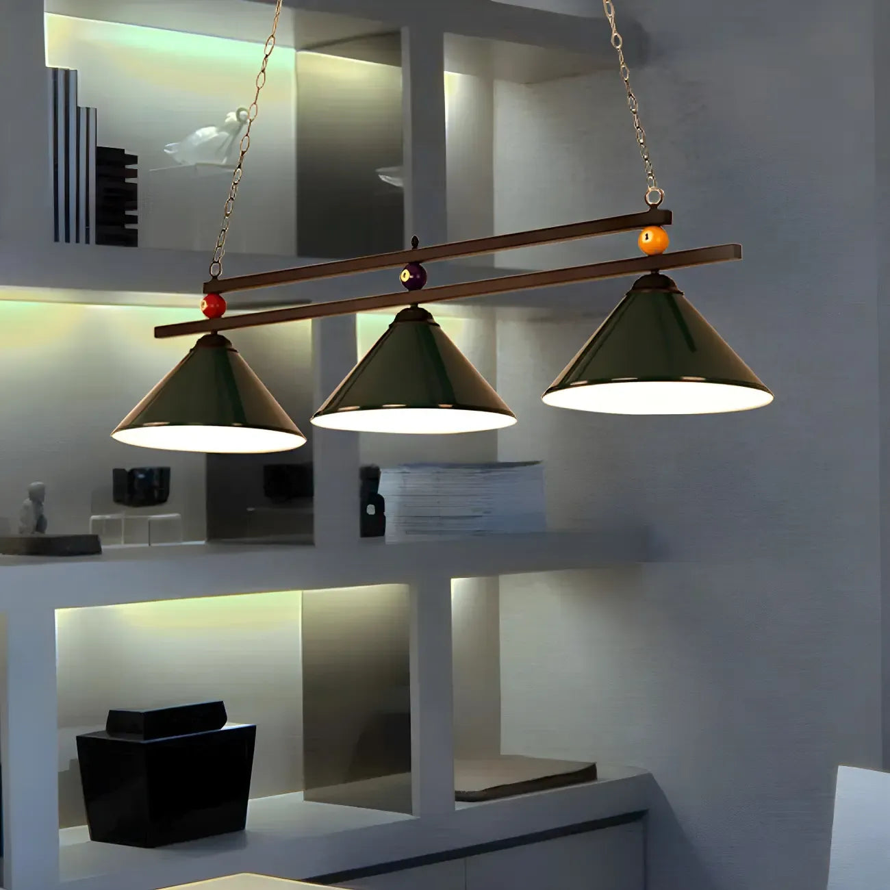 Rustic Metal 3-Light Pendant Light for Game Room