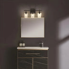 3-Light Industrial Vanity Light Glass Cup Shade LED for Bathroom