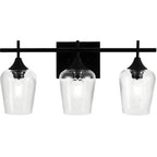 3-Light Industrial Vanity Light Glass Cup Shade LED for Bathroom