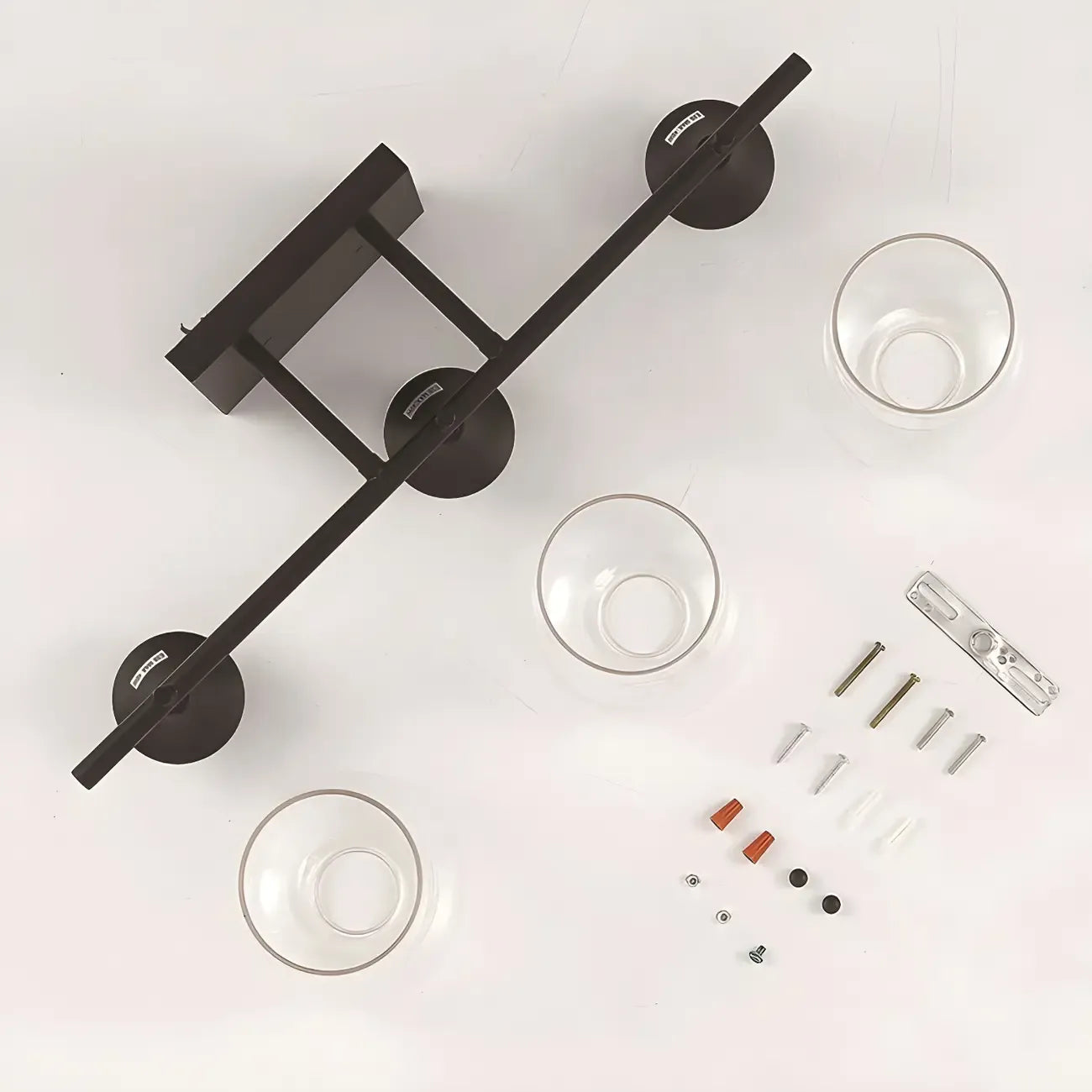 3-Light Industrial Vanity Light Glass Cup Shade LED for Bathroom