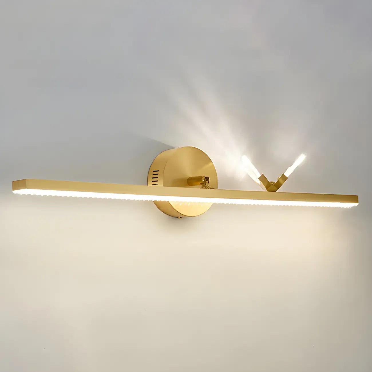 Elegant Linear LED Vanity Light with Gold Accent for Bathroom