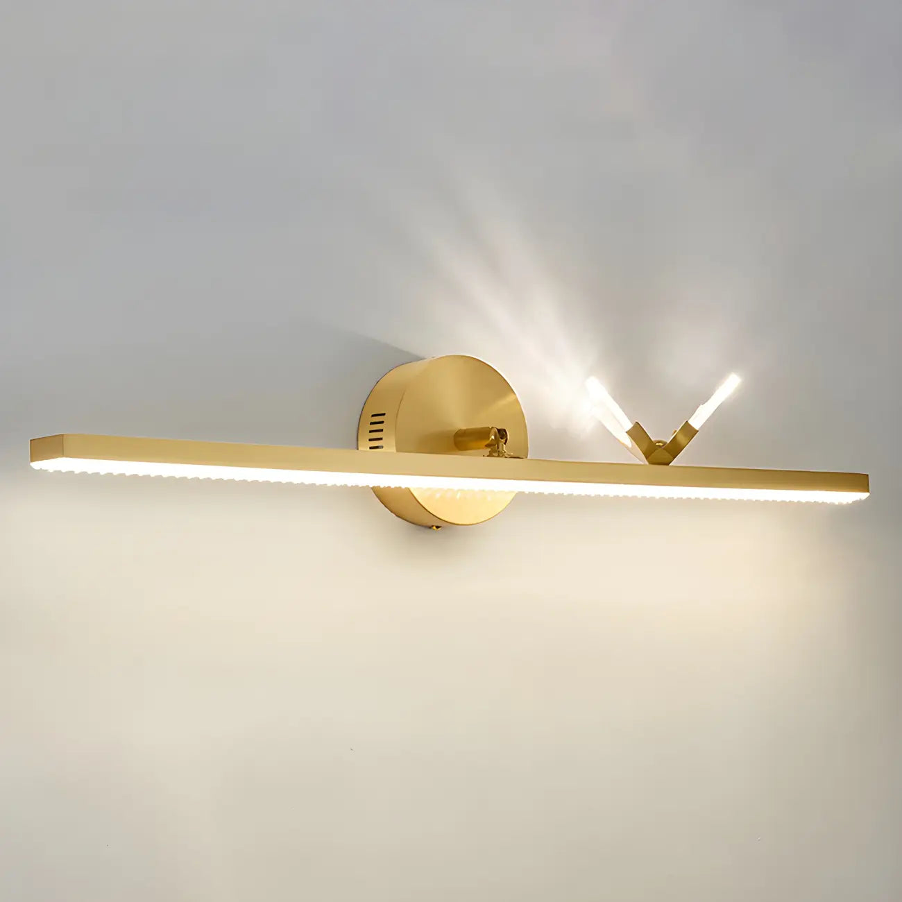 Elegant Linear LED Vanity Light with Gold Accent for Bathroom