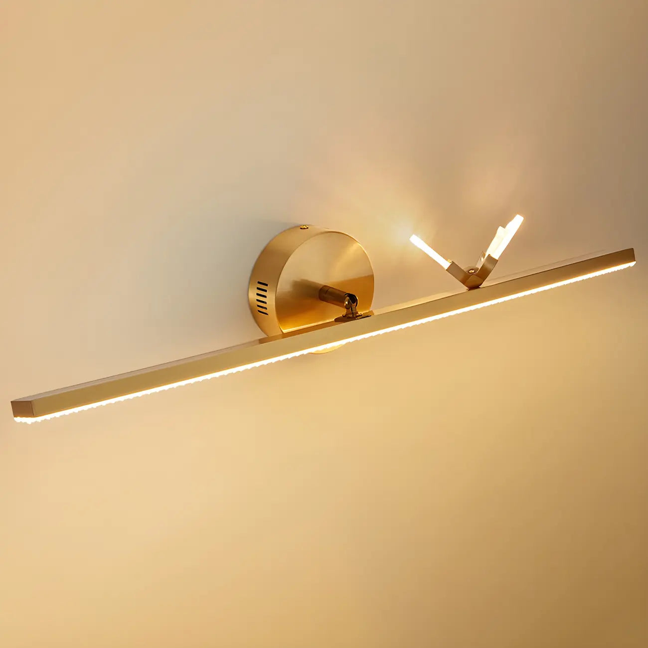 Elegant Linear LED Vanity Light with Gold Accent for Bathroom