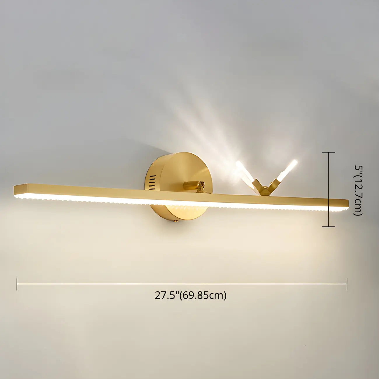 Elegant Linear LED Vanity Light with Gold Accent for Bathroom