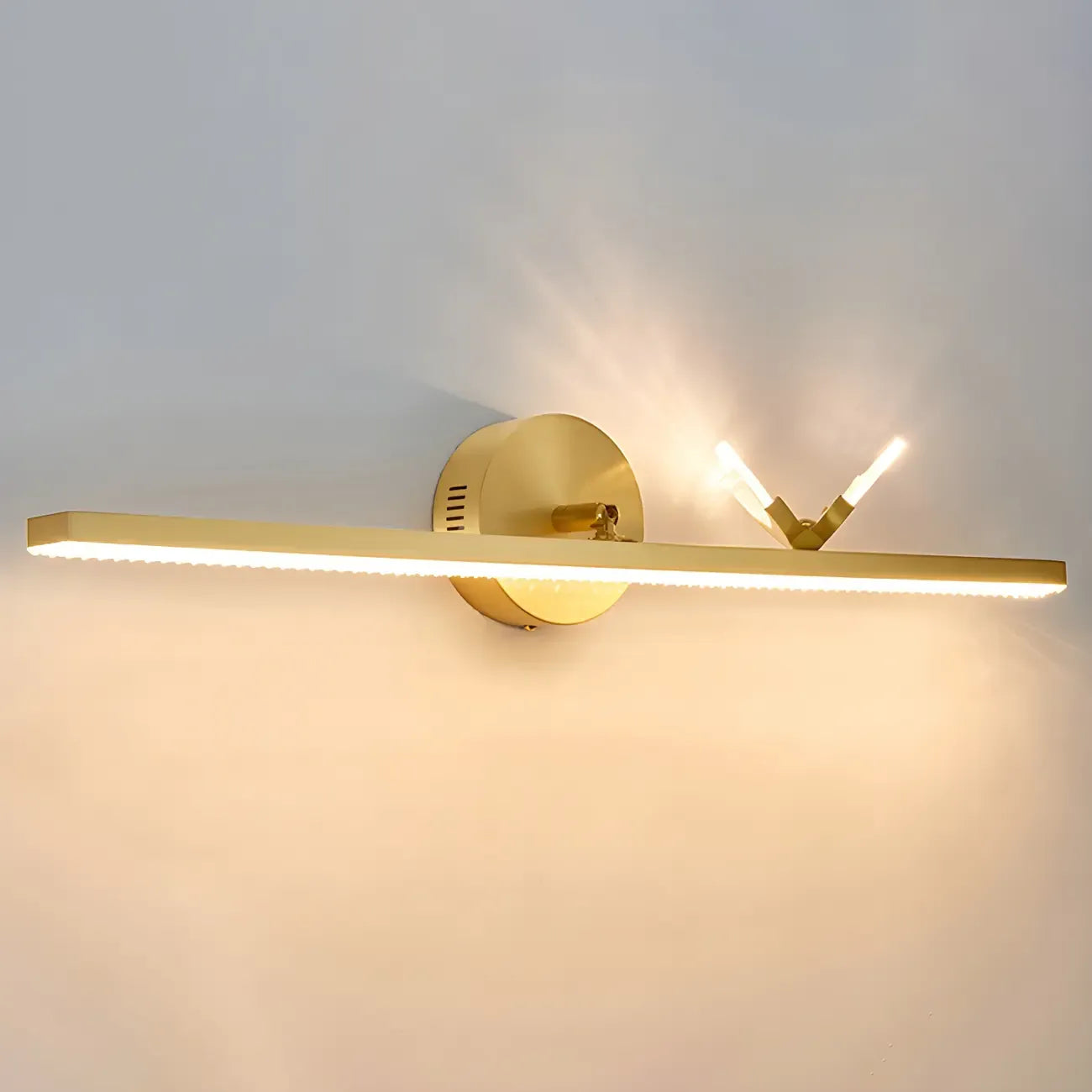 Elegant Linear LED Vanity Light with Gold Accent for Bathroom