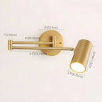 1-Light Cylindrical Metal Arm Swing Wall Light