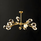 Modern Crystal Brass Sputnik Chandeliers in Black-Gold