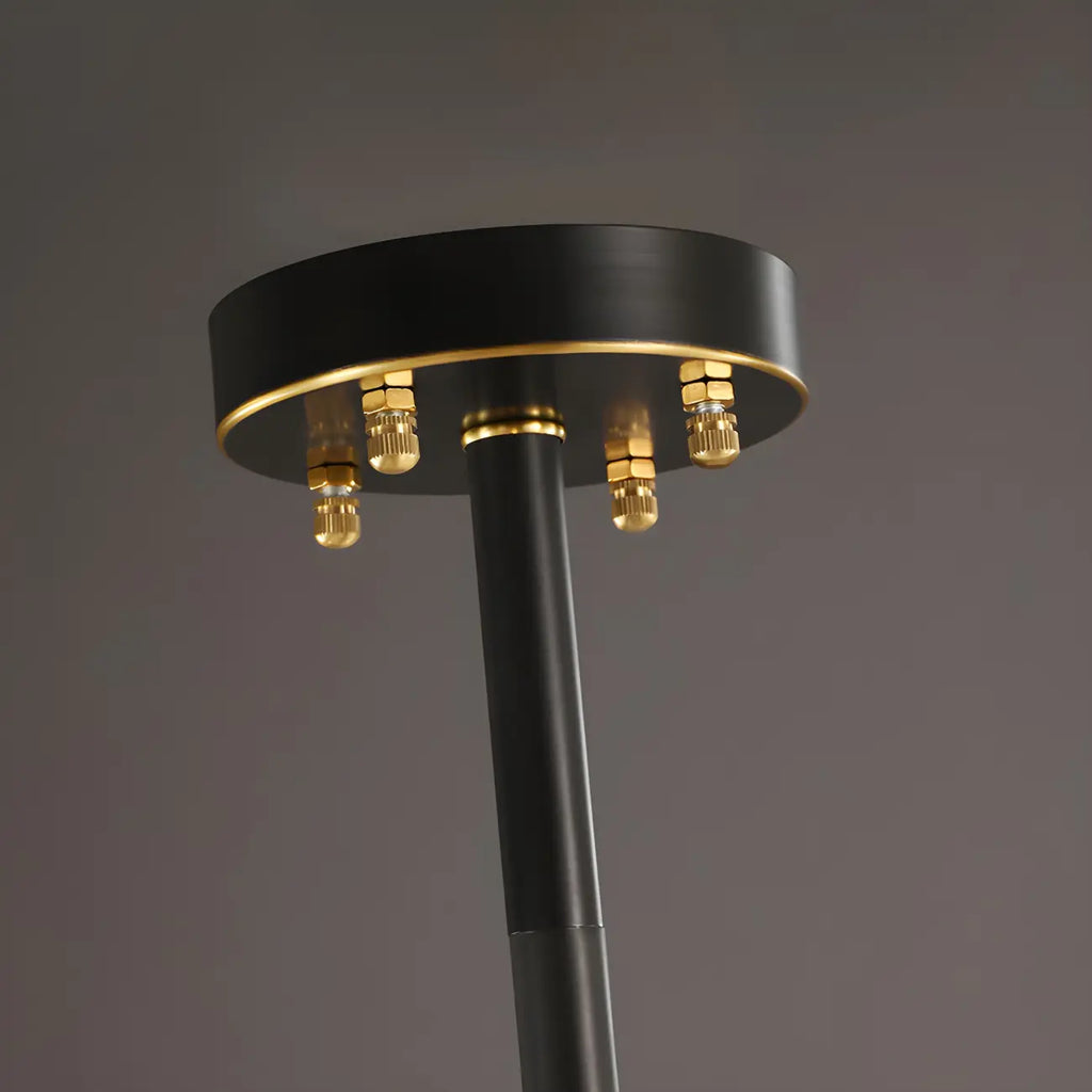 Modern Crystal Brass Sputnik Chandeliers in Black-Gold