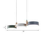 Nordic Island Pendant Lights with 3-Light & Wooden Arm