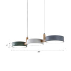 Nordic Island Pendant Lights with 3-Light & Wooden Arm