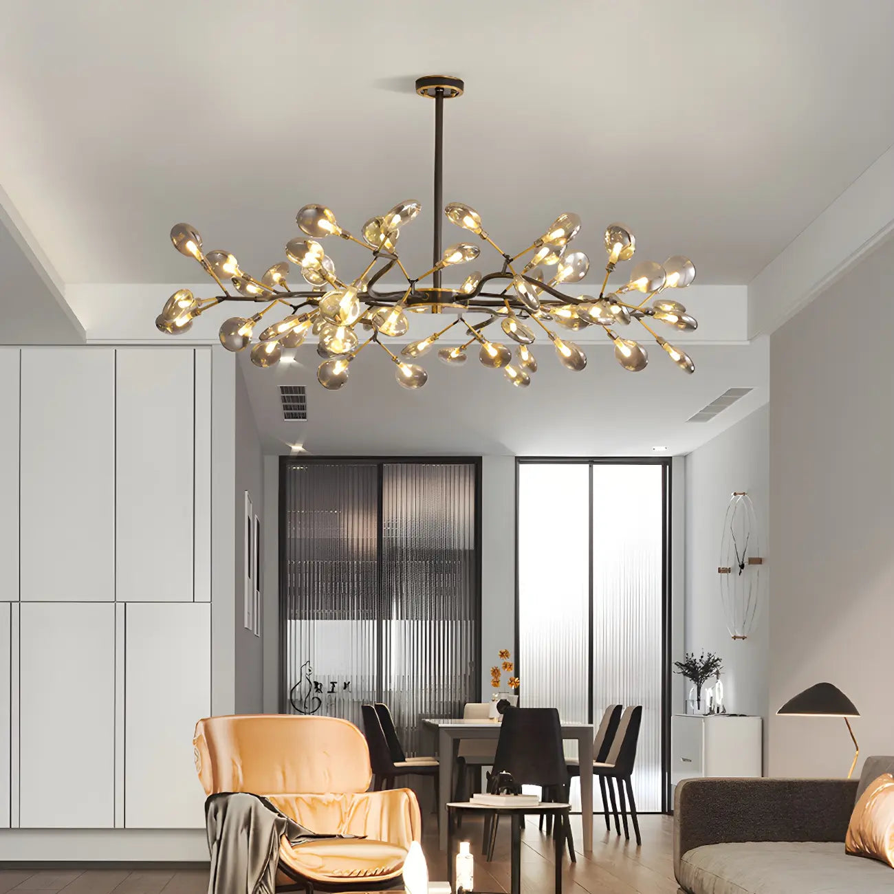 Modern Gold Metal Fireflies Island Pendant Light