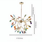 Modern Multi-Color Agate Deco Golden Sputnik Chandelier
