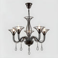 Black Metal Curved Design Modern Chandelier Fixture