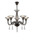 Black Metal Curved Design Modern Chandelier Fixture