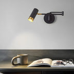 Modern Metal White Black Adjustable Swing Arm Wall Light