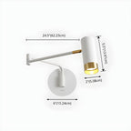 Modern Metal White Black Adjustable Swing Arm Wall Light