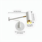 Modern Metal White Black Adjustable Swing Arm Wall Light