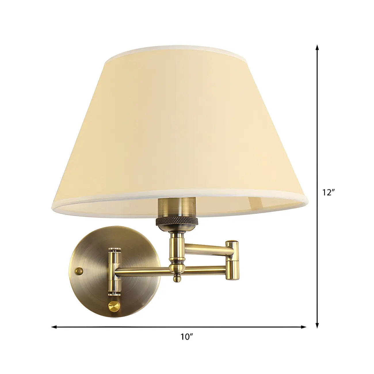 Classic White Fabric Shade Swing Arm Wall Light