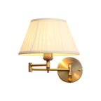 Classic White Fabric Shade Swing Arm Wall Light