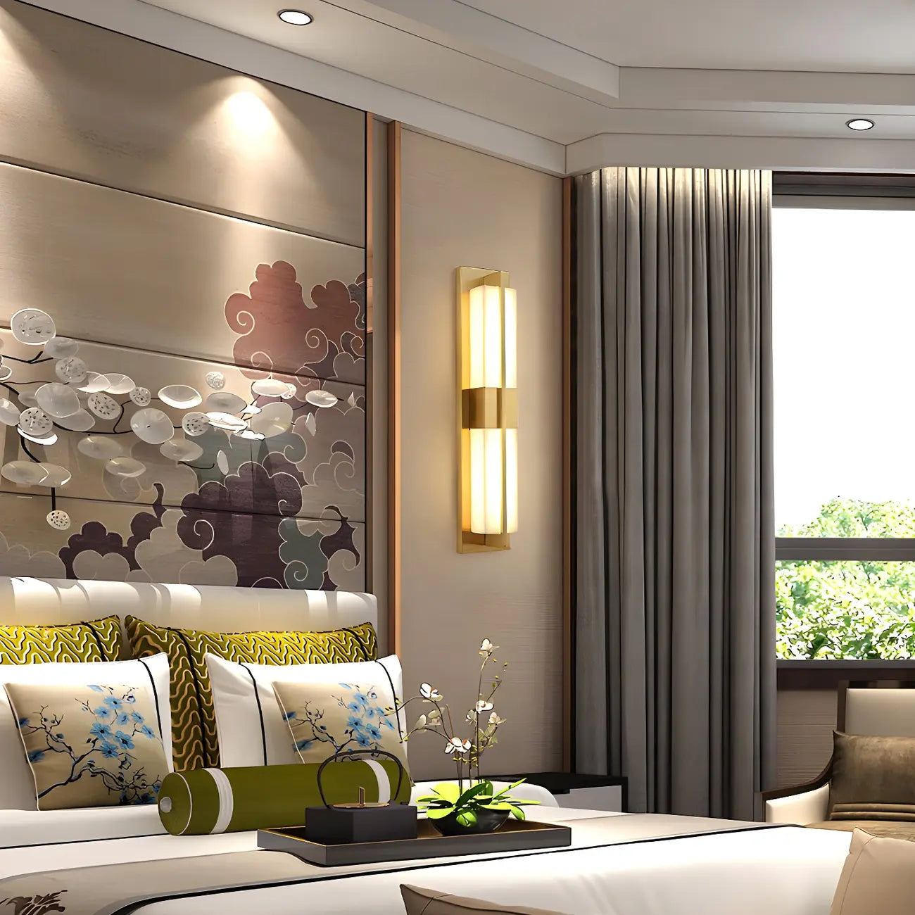 Modern Stone Up Down LED Wall Sconce for Bedroom