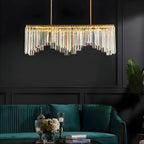 Gold Crystal Geometric Chandelier for Dining Area