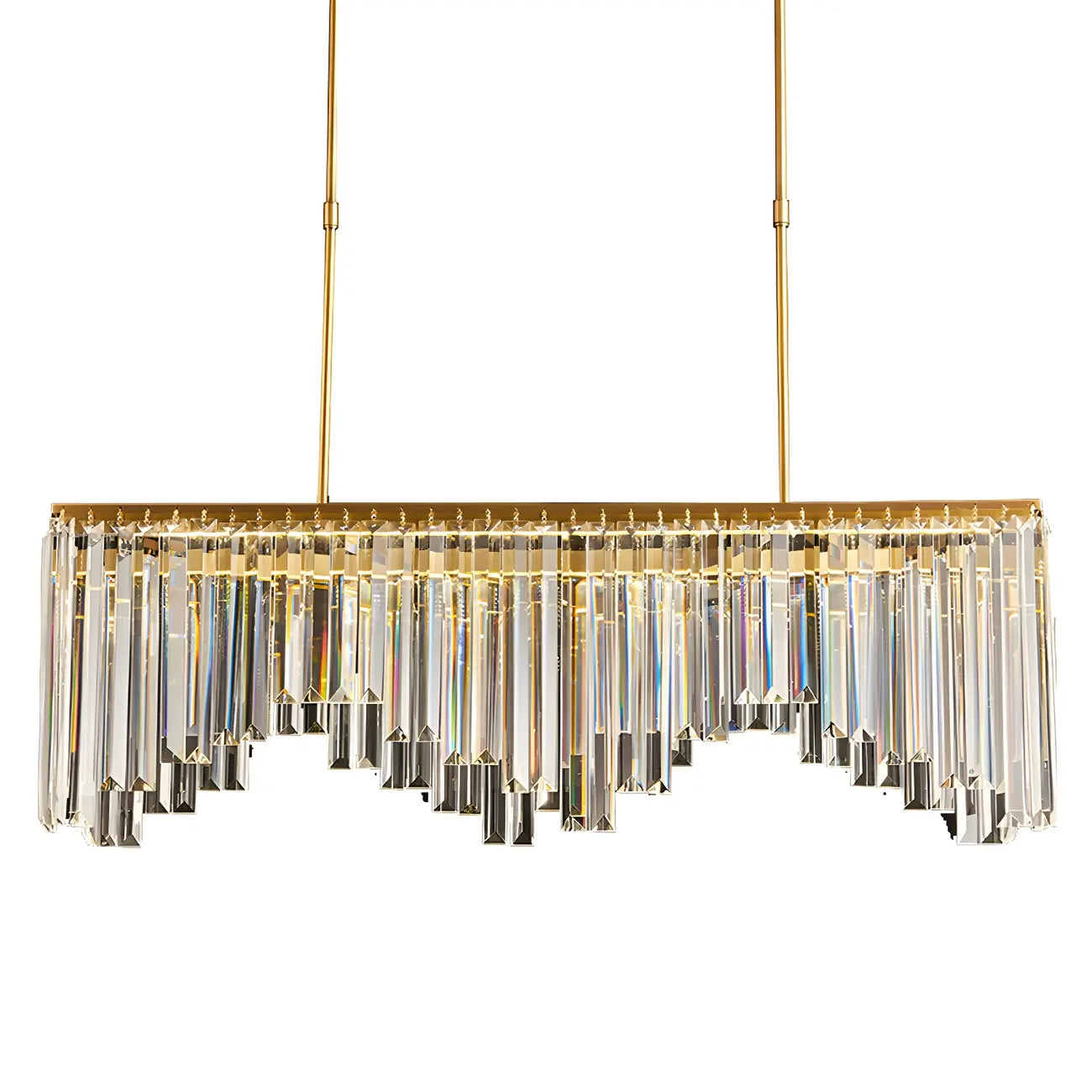 Gold Crystal Geometric Chandelier for Dining Area