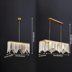 Gold Crystal Geometric Chandelier for Dining Area