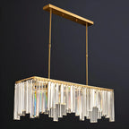 Gold Crystal Geometric Chandelier for Dining Area