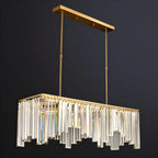 Gold Crystal Geometric Chandelier for Dining Area