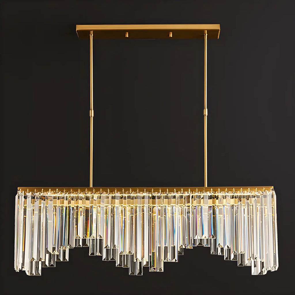 Gold Crystal Geometric Chandelier for Dining Area