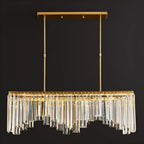 Gold Crystal Geometric Chandelier for Dining Area