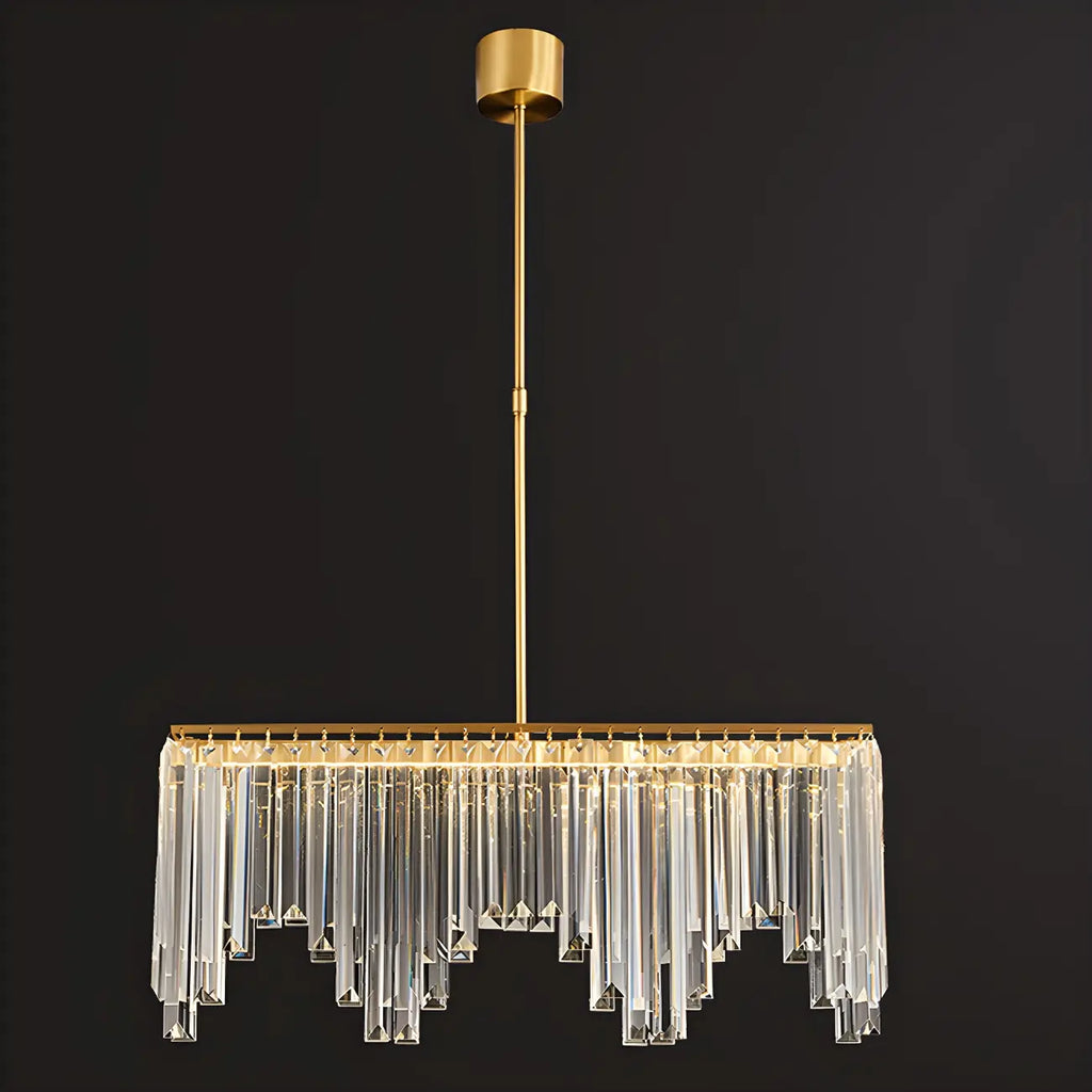 Gold Crystal Geometric Chandelier for Dining Area