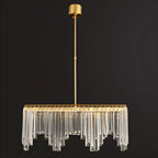 Gold Crystal Geometric Chandelier for Dining Area