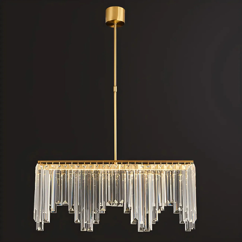 Gold Crystal Geometric Chandelier for Dining Area