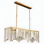 Gold Crystal Geometric Chandelier for Dining Area